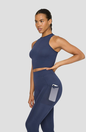 FORMTECH HIGH WAISTED ADJUSTER RUNNING LEGGING - NAVY