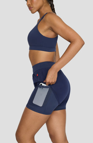 FORMTECH DOUBLE LAYER ADJUSTER RUNNING SHORT - NAVY