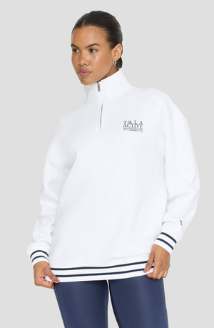 TALA TRACK AND FIELD QUARTER ZIP SWEATSHIRT - WHITE