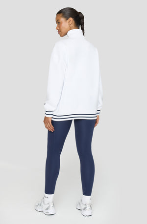 TALA TRACK AND FIELD QUARTER ZIP SWEATSHIRT - WHITE