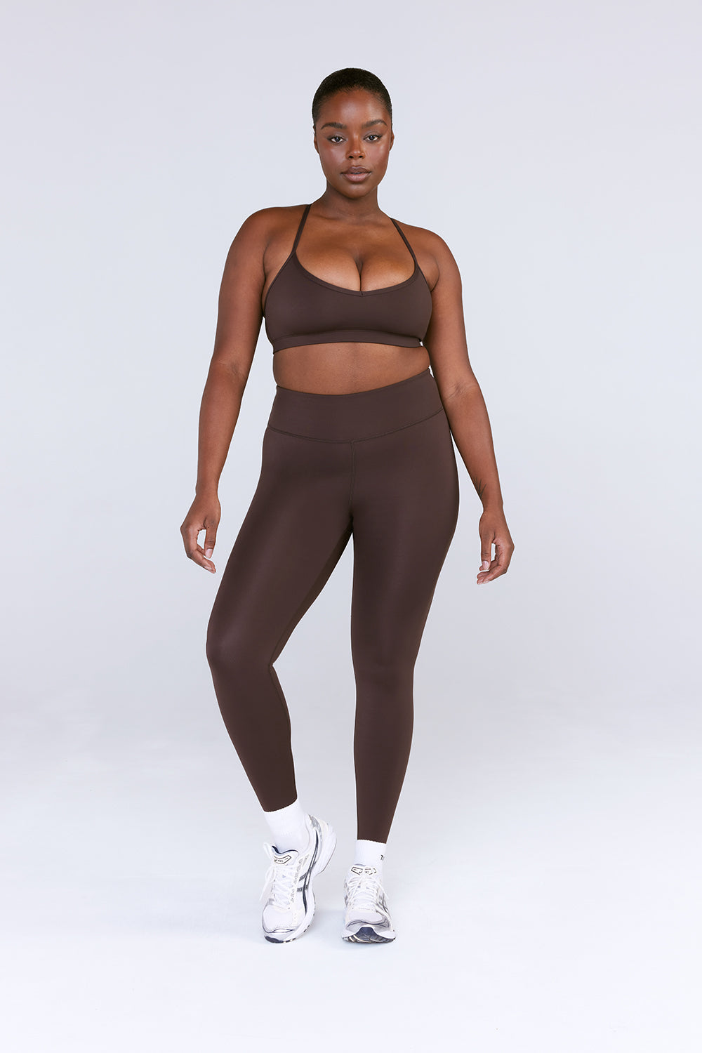 Nike Yoga Gingham Cropped Sports Bra Top & High-Rise Crop Leggings (Size L)