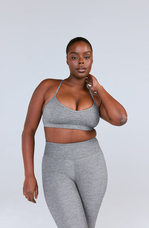 SKINLUXE LIFT SPORTS BRA - DARK GREY MARL