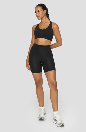 FORMTECH HIGH WAISTED SIDE POCKET RUNNING SHORTS - BLACK