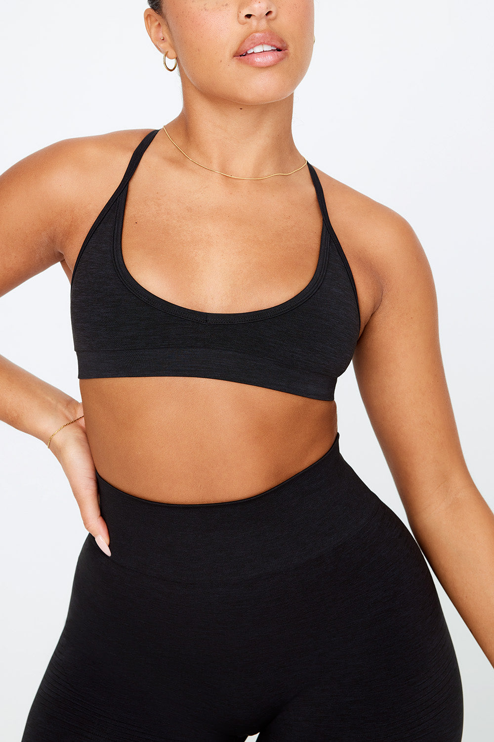 SCULPT SEAMLESS MINI SPORTS BRA - BLACK MARL