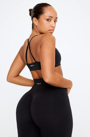 SCULPT SEAMLESS MINI SPORTS BRA - BLACK MARL