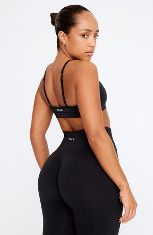 SCULPT SEAMLESS MINI SPORTS BRA - BLACK MARL