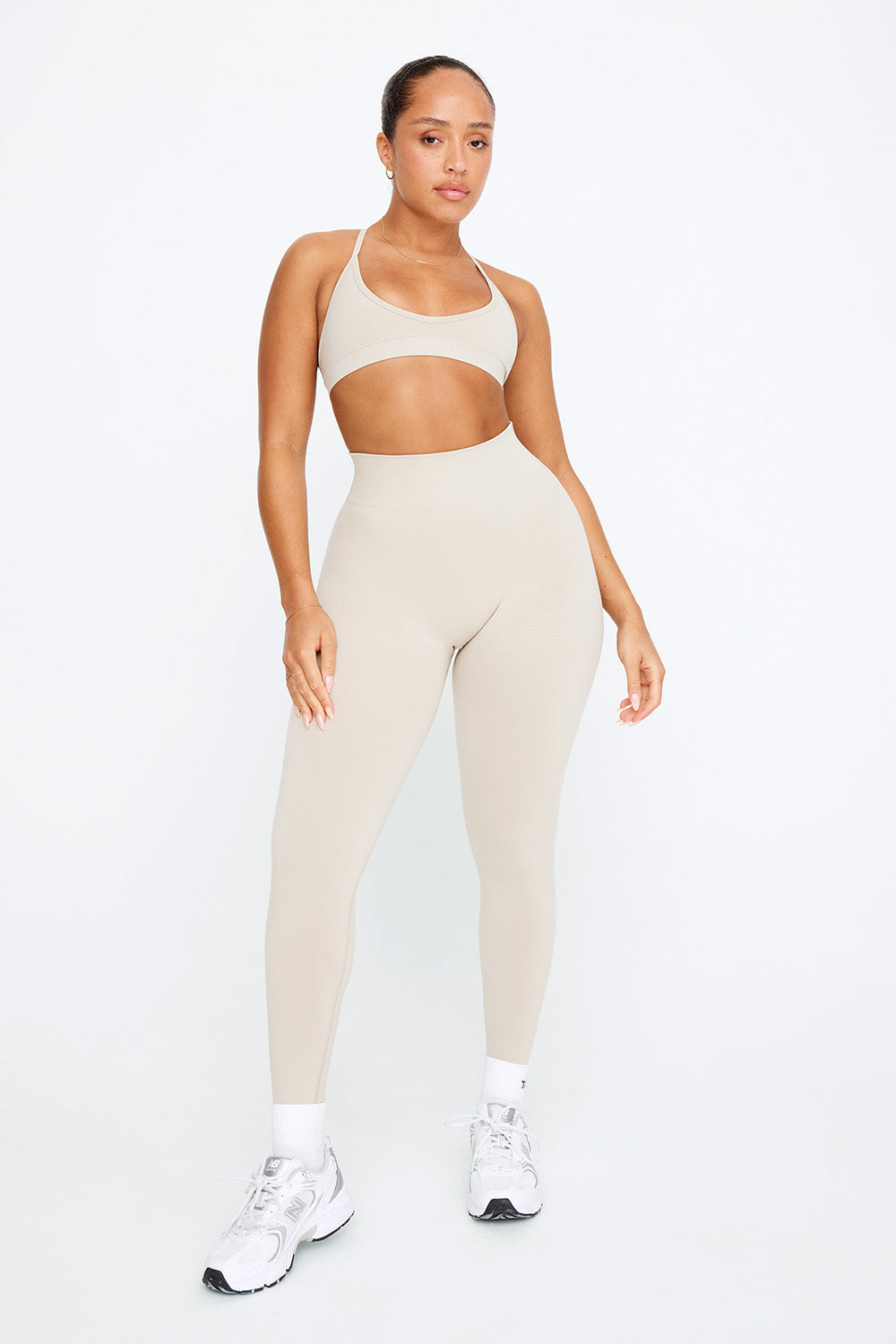 SCULPT SEAMLESS MINI SPORTS BRA - CHAI MARL