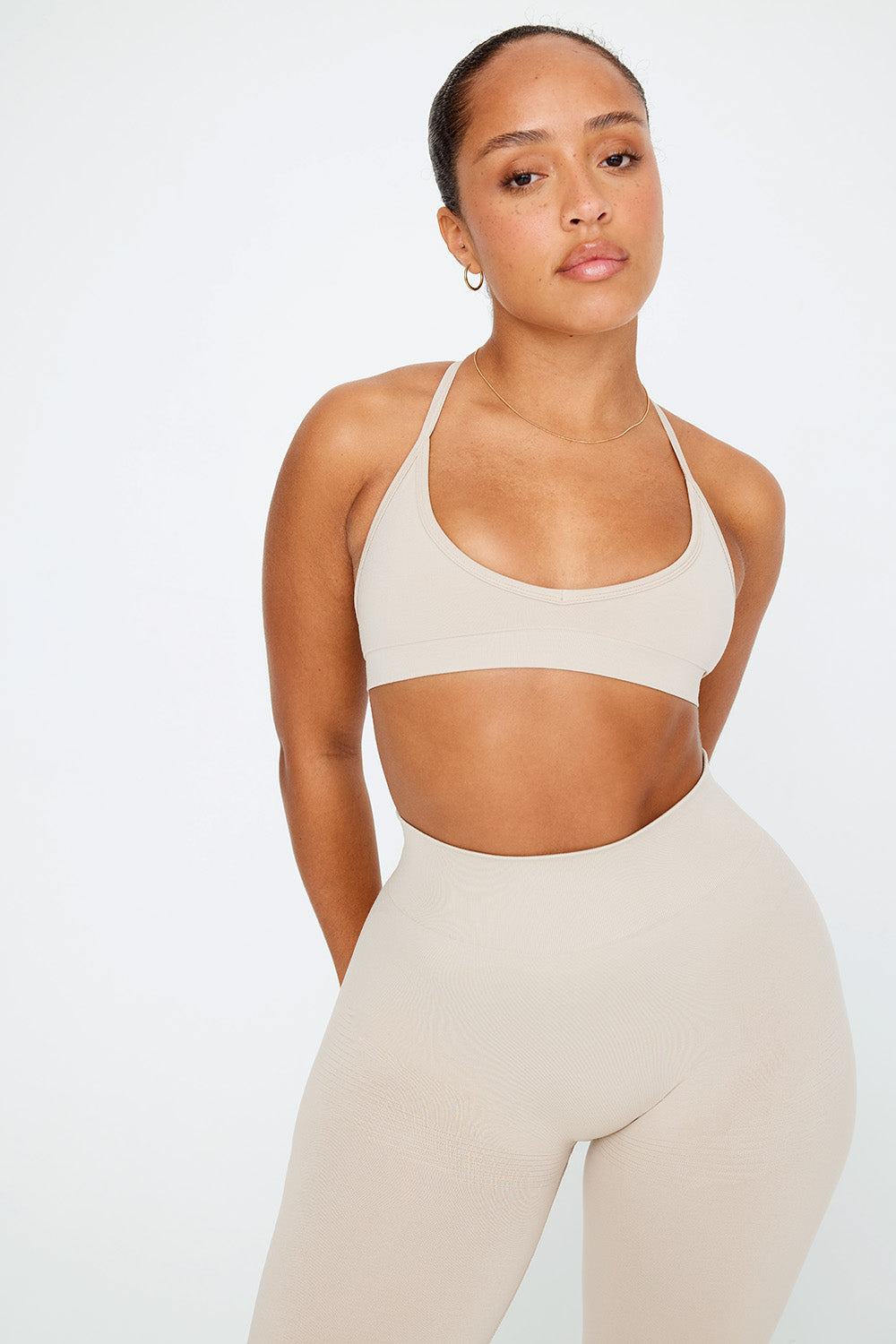 SCULPT SEAMLESS MINI SPORTS BRA - CHAI MARL