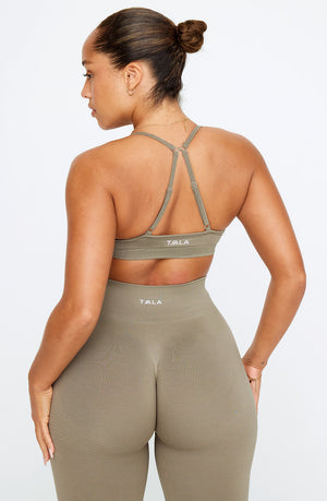 SCULPT SEAMLESS MINI SPORTS BRA - OLIVE MARL