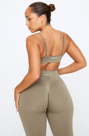 SCULPT SEAMLESS MINI SPORTS BRA - OLIVE MARL