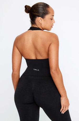 SCULPT SEAMLESS HALTER TANK - BLACK MARL