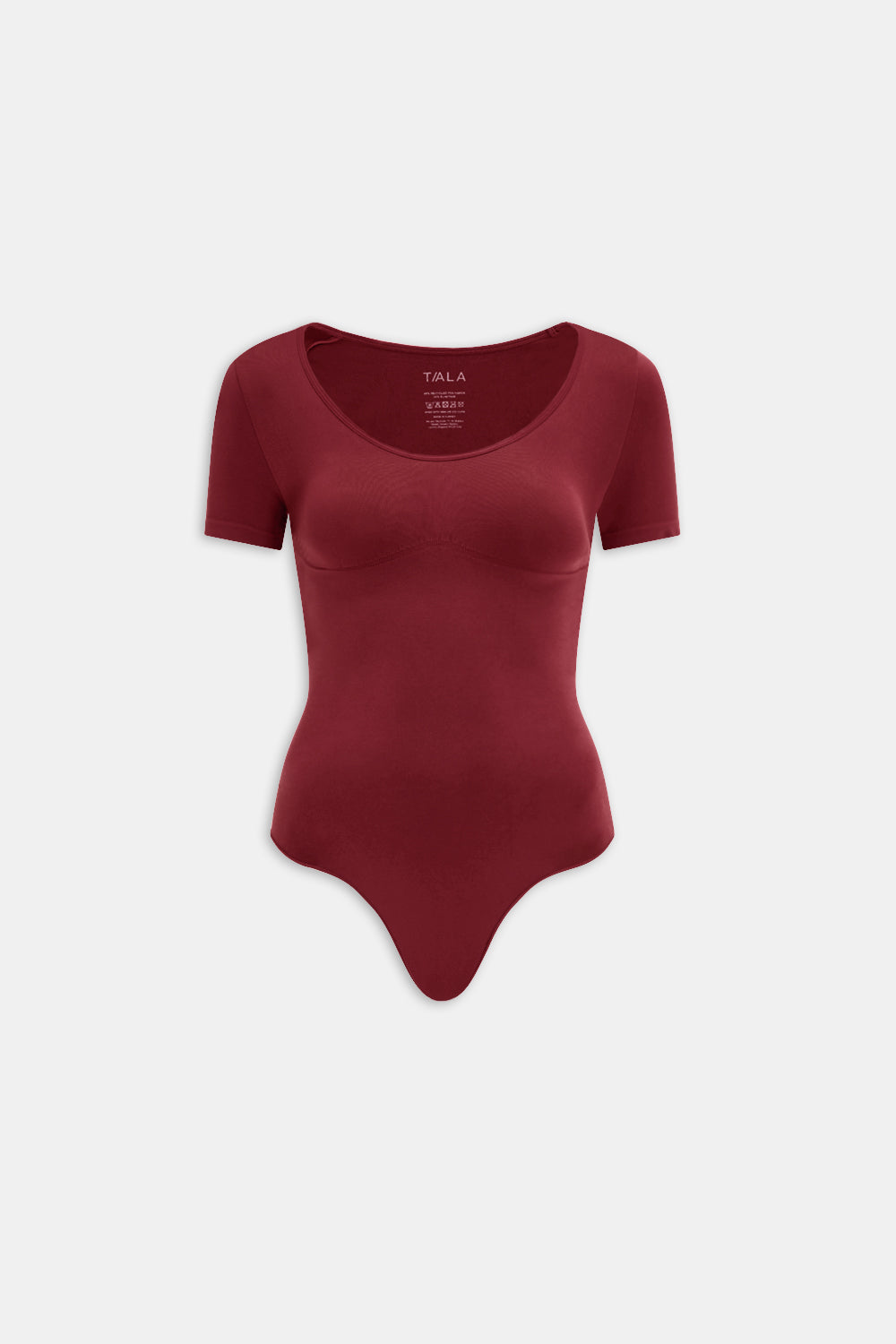 365 CONTOUR SHORT SLEEVE SHAPING BODYSUIT - CHERRY