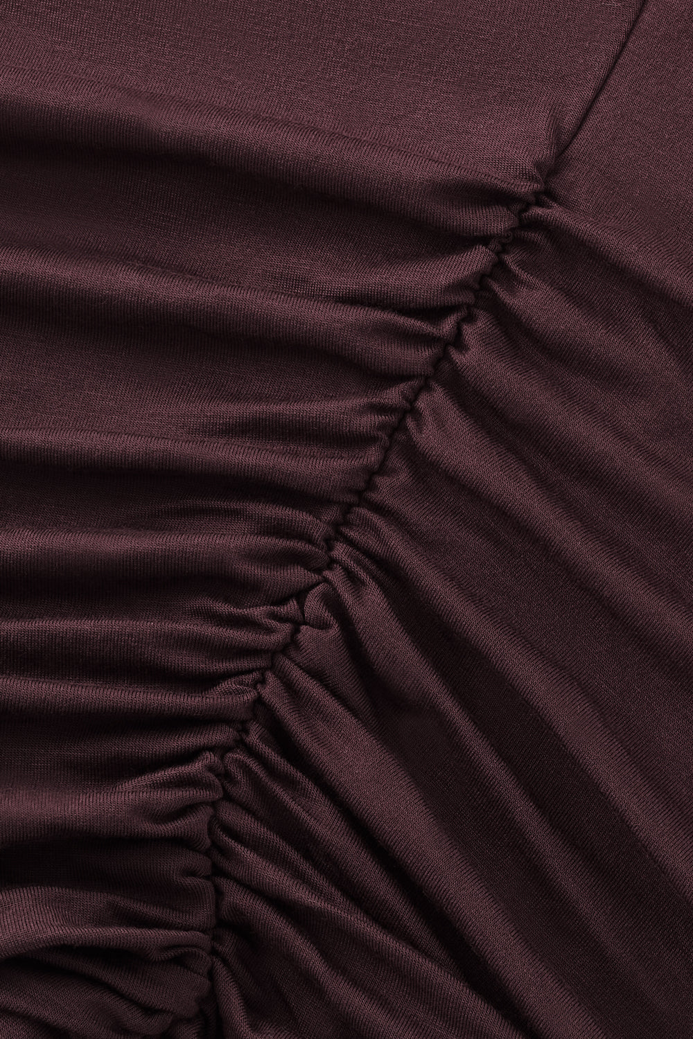 365 ASYMMETRIC RUCHED SIDE TOP - MULLED WINE