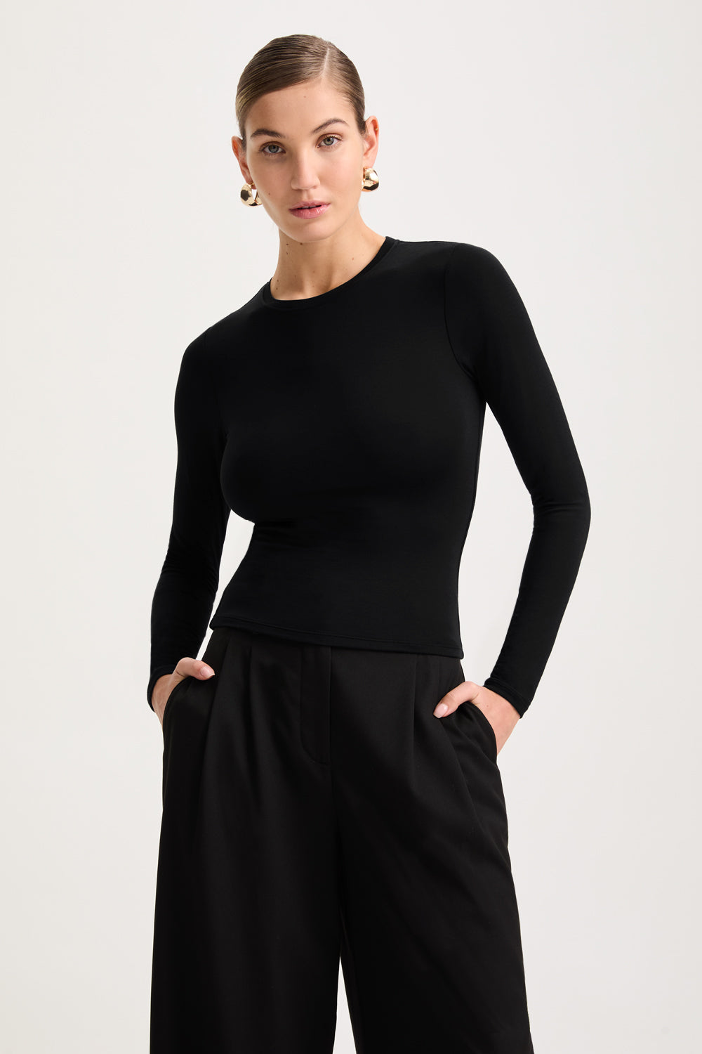 365 LONG SLEEVE FULL LENGTH TOP - SHADOW BLACK