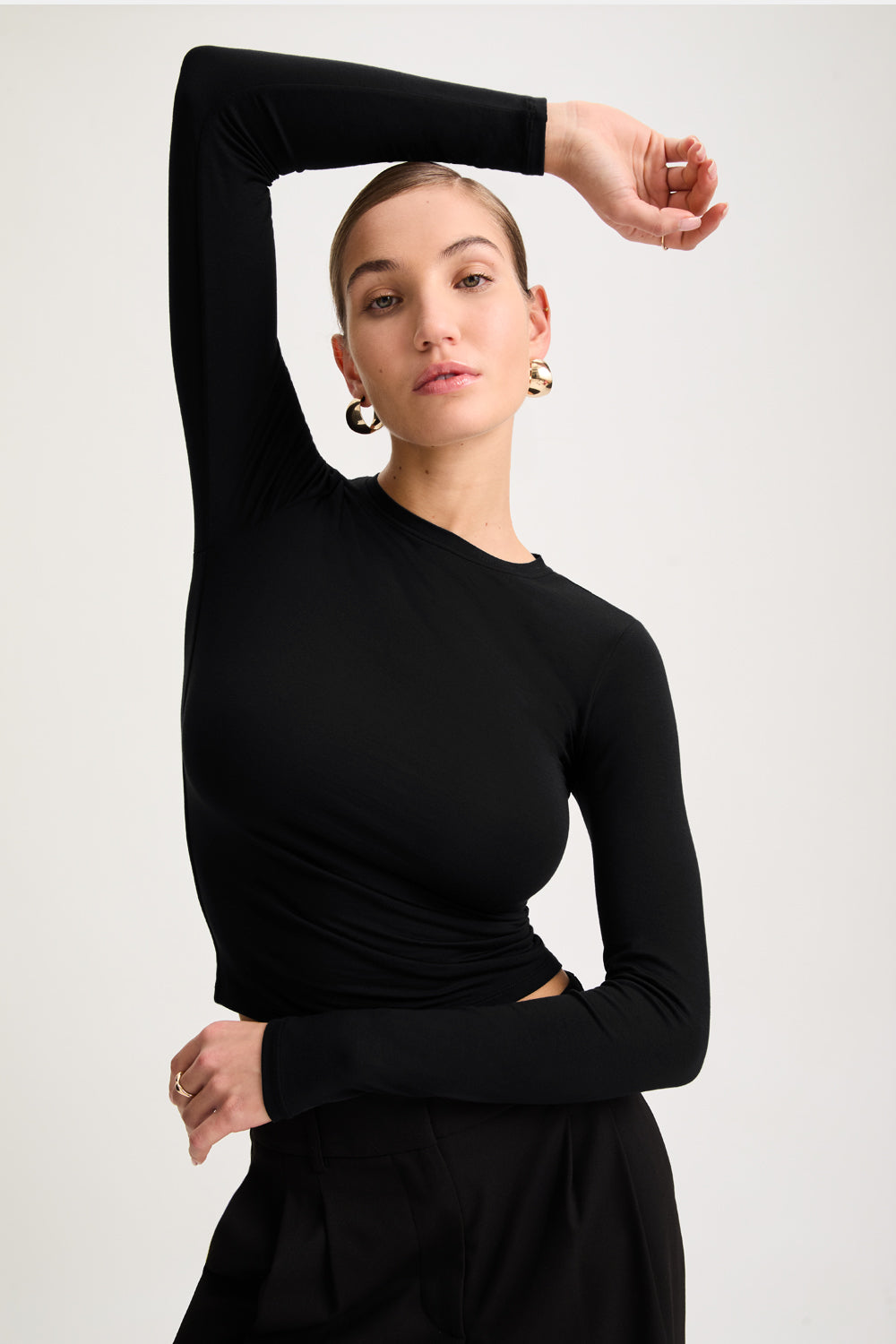 365 LONG SLEEVE FULL LENGTH TOP - SHADOW BLACK