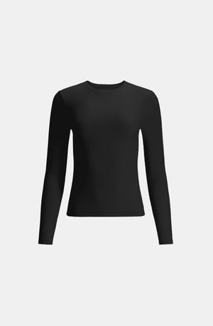 365 SCULPTING LOUNGE LONG SLEEVE FULL LENGTH T-SHIRT - SHADOW BLACK