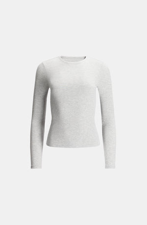 365 SCULPTING LOUNGE LONG SLEEVE FULL LENGTH T-SHIRT - GREY MARL