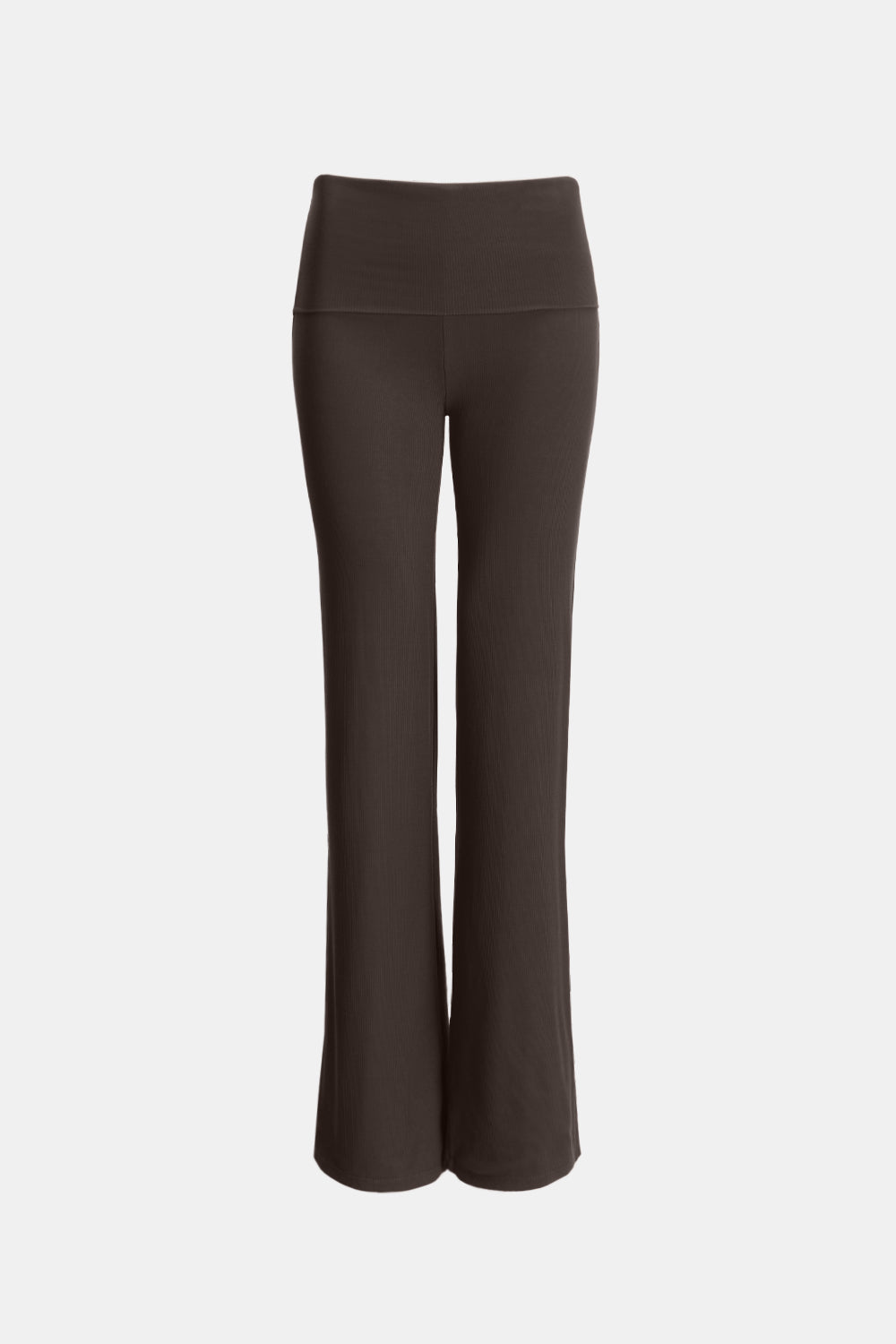 365 SCULPTING LOUNGE MULTIWAY FOLD WAIST FLARED TROUSERS - ESPRESSO