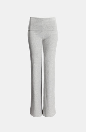 365 SCULPTING LOUNGE MULTIWAY FOLD WAIST FLARED TROUSERS - GREY MARL