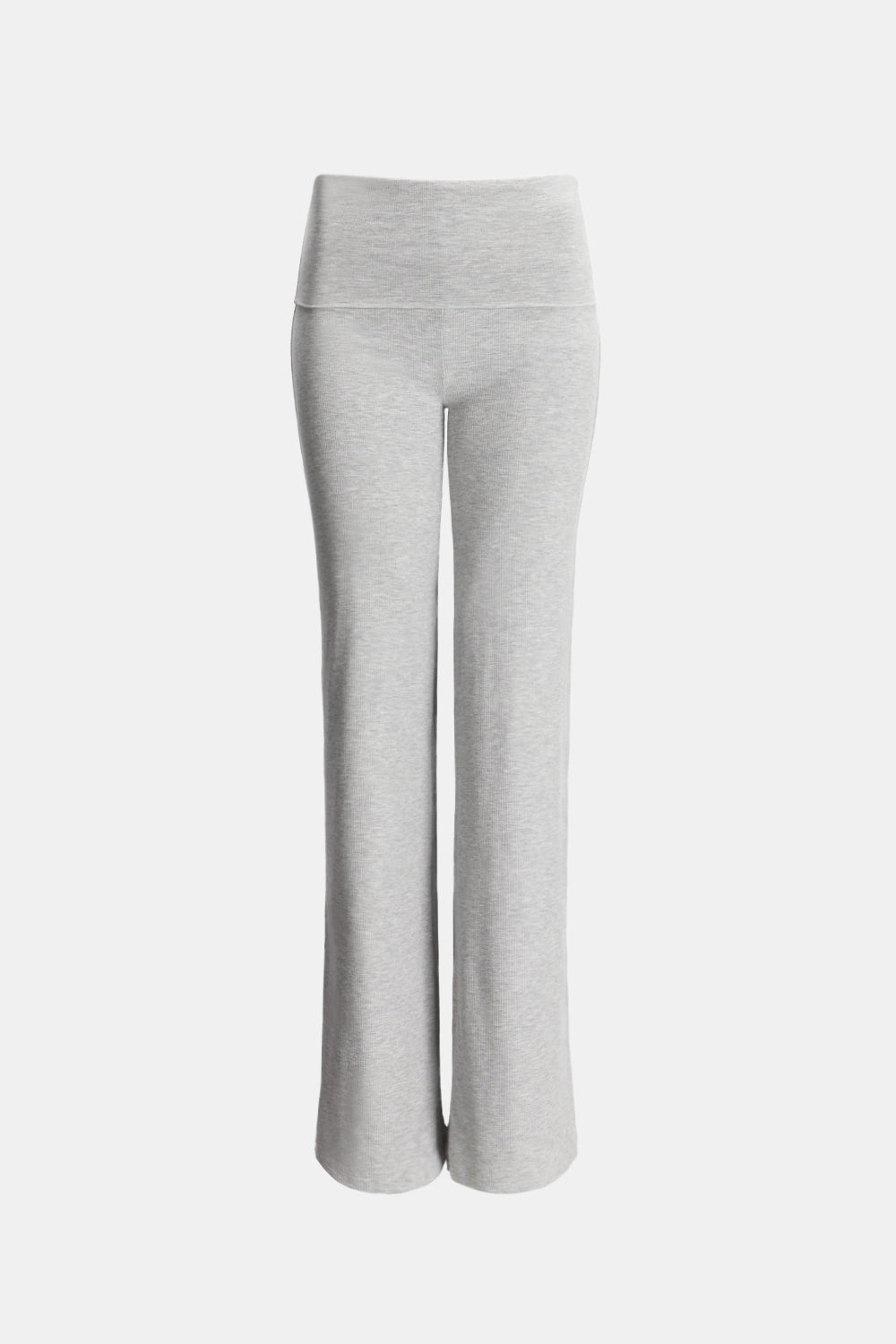 365 SCULPTING LOUNGE MULTIWAY FOLD WAIST FLARED TROUSERS - GREY MARL