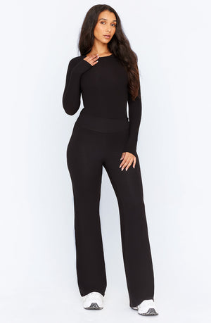 365 SCULPTING LOUNGE LONG SLEEVE BODYSUIT - SHADOW BLACK