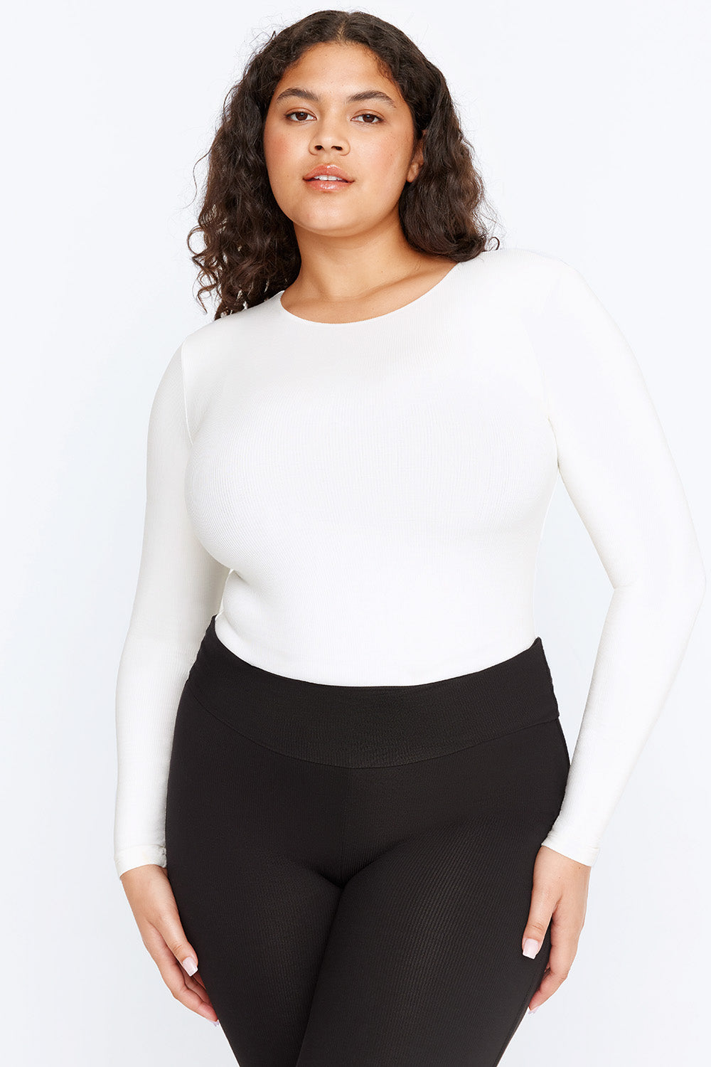 365 SCULPTING LOUNGE LONG SLEEVE BODYSUIT - COCONUT MILK