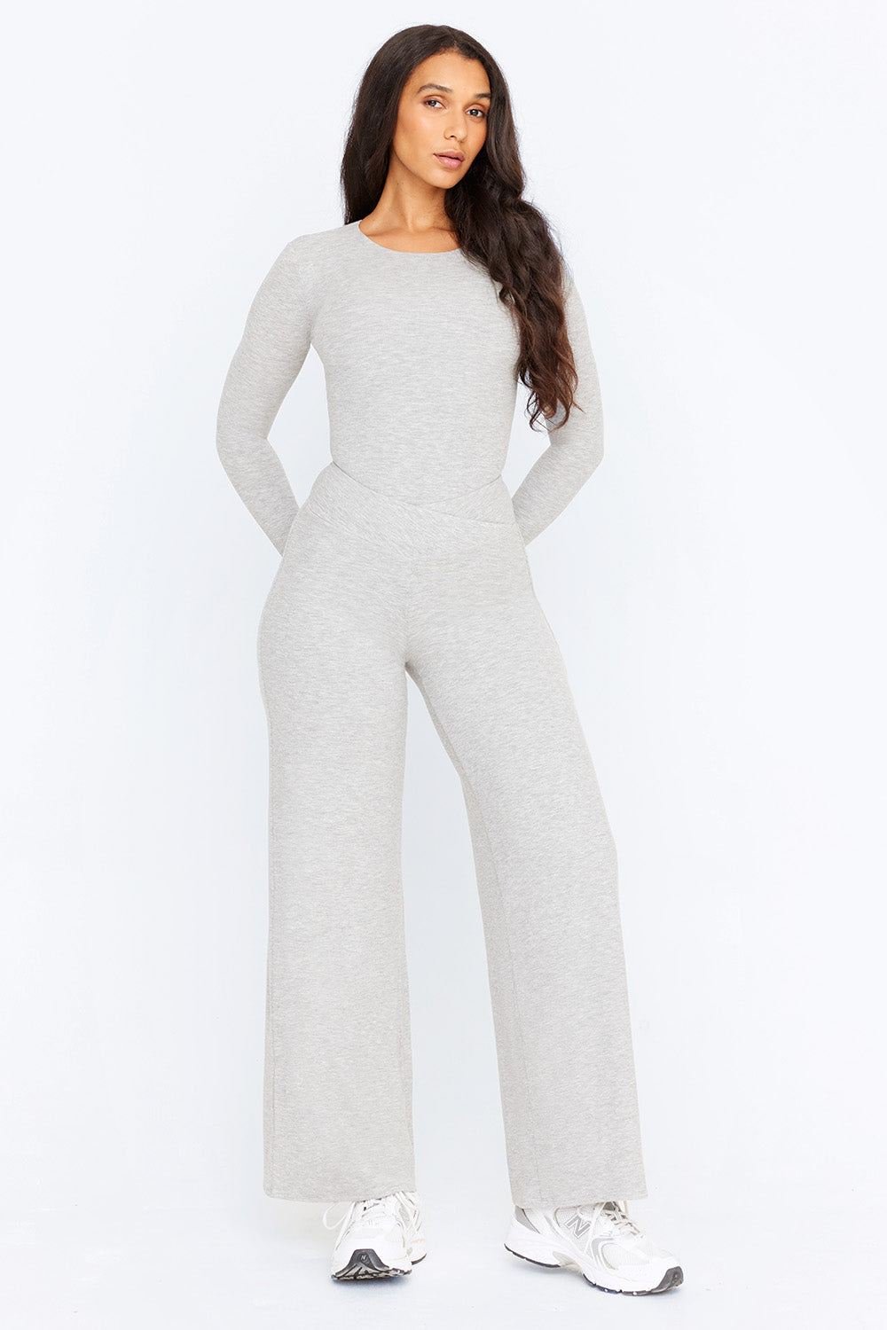 365 SCULPTING LOUNGE LONG SLEEVE BODYSUIT - GREY MARL