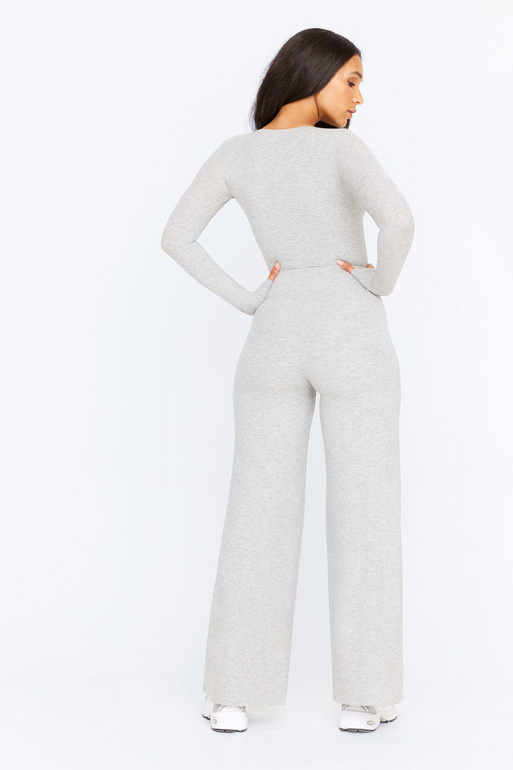 365 SCULPTING LOUNGE LONG SLEEVE BODYSUIT - GREY MARL