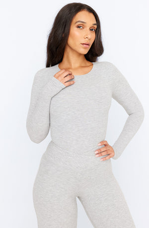 365 SCULPTING LOUNGE LONG SLEEVE BODYSUIT - GREY MARL