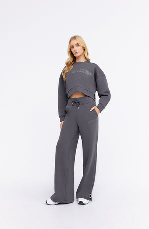 TALA ACTIVE LOOSE HEM CROPPED SWEATSHIRT - GRAPHITE