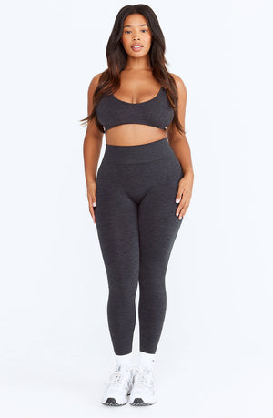 SCULPT SEAMLESS SCRUNCH LEGGING - OYSTER BLACK MARL