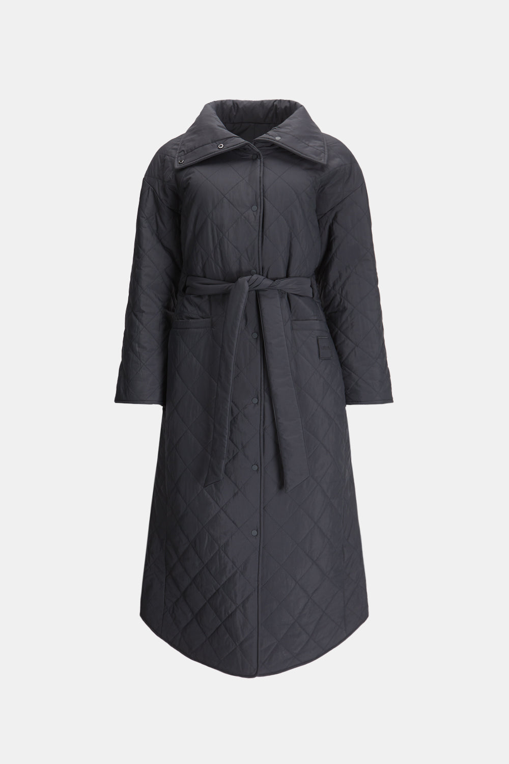 REVERSIBLE PADDED AND QUILTED LONGLINE EVERYTHING OVERCOAT - BLACK