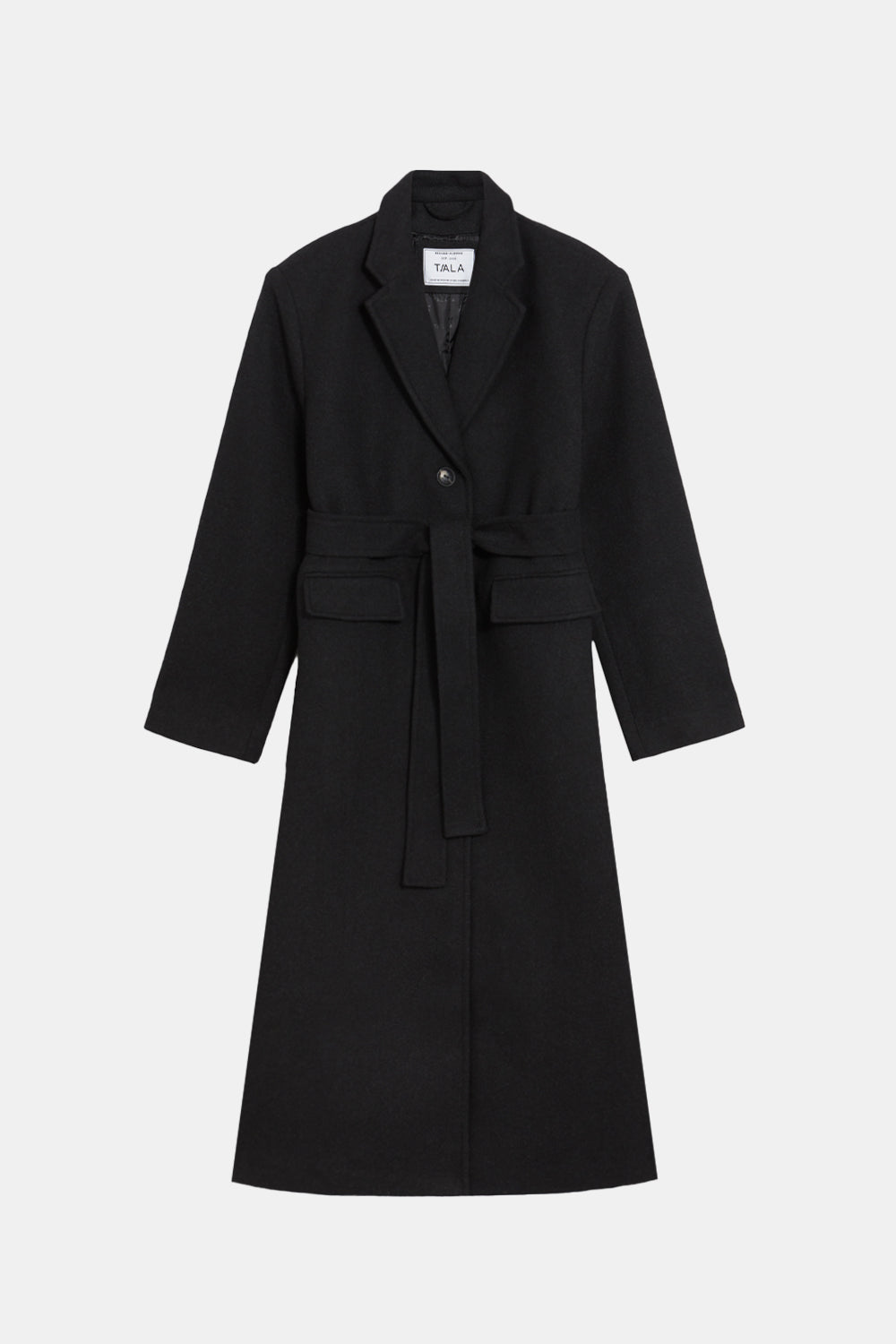 EVERYDAY SINGLE-BREASTED MULTIWAY STRUCTURED OVERCOAT - BLACK