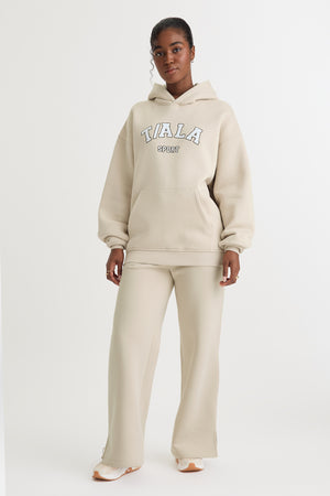 WIDE LEG CLUB LOGO JOGGER - CHAI