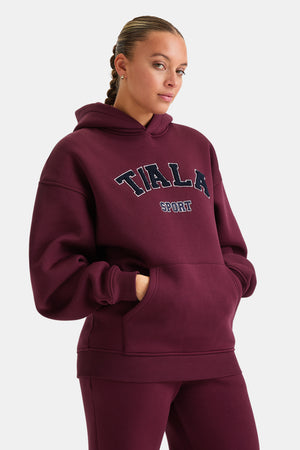 OVERSIZED CLUB HOODIE - BURGUNDY