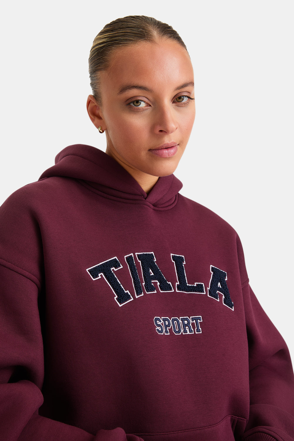 OVERSIZED CLUB HOODIE - BURGUNDY