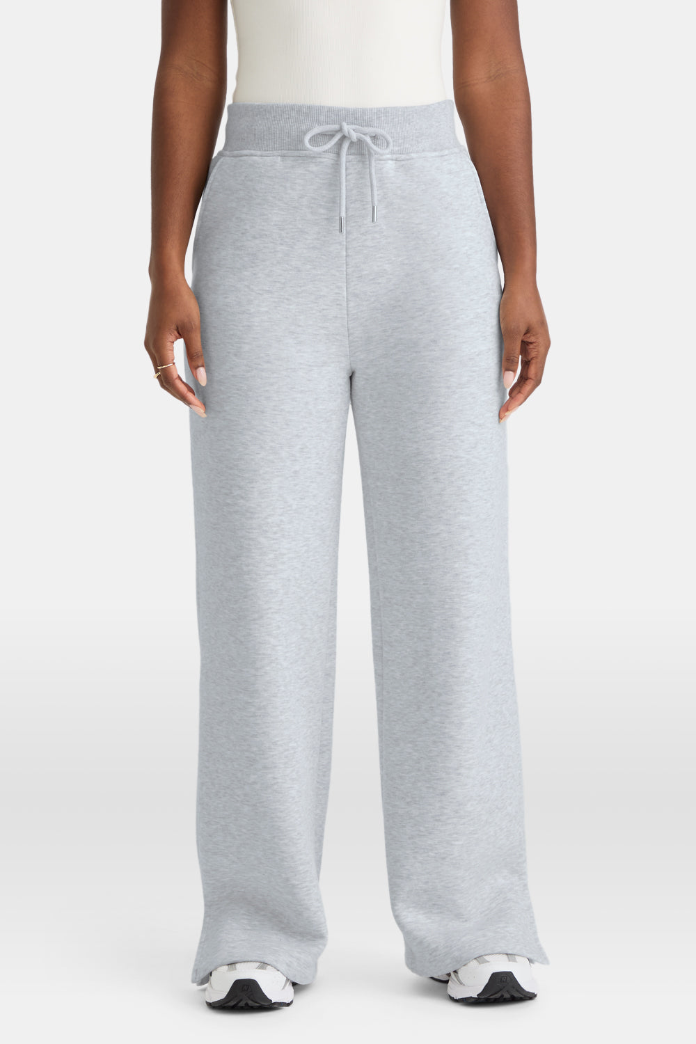 WIDE LEG CLUB LOGO JOGGER - GREY MARL