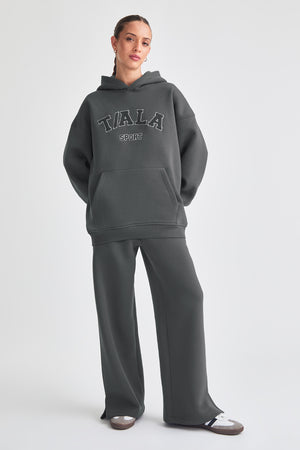 WIDE LEG CLUB LOGO JOGGER - CHARCOAL