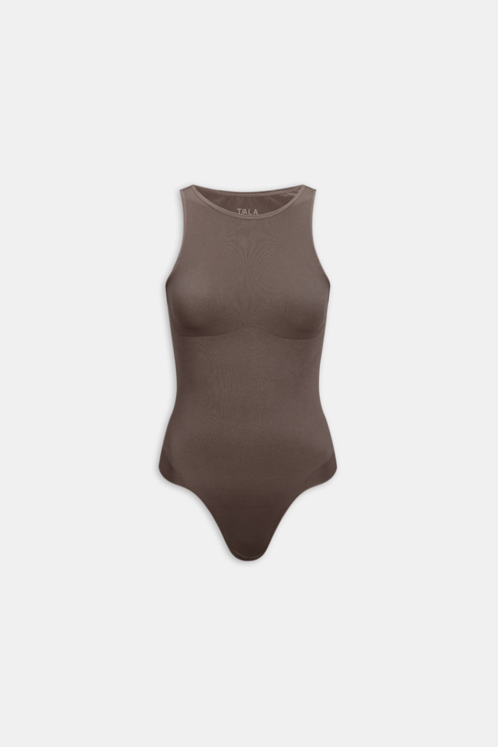 365 CONTOUR SLEEVELESS BOAT NECK BODYSUIT - MOCHA