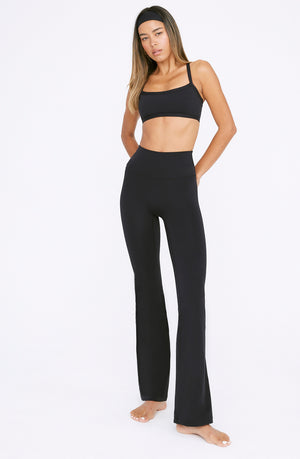 DAYFLEX HIGH WAISTED FLARED YOGA PANT NO FRONT SEAM - SHADOW BLACK