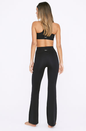 DAYFLEX HIGH WAISTED FLARED YOGA PANT NO FRONT SEAM - SHADOW BLACK