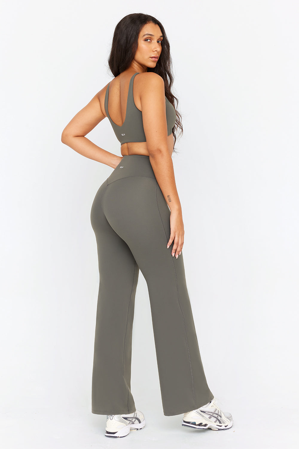 DAYFLEX HIGH WAISTED WIDE LEG YOGA PANT - DARK OLIVE