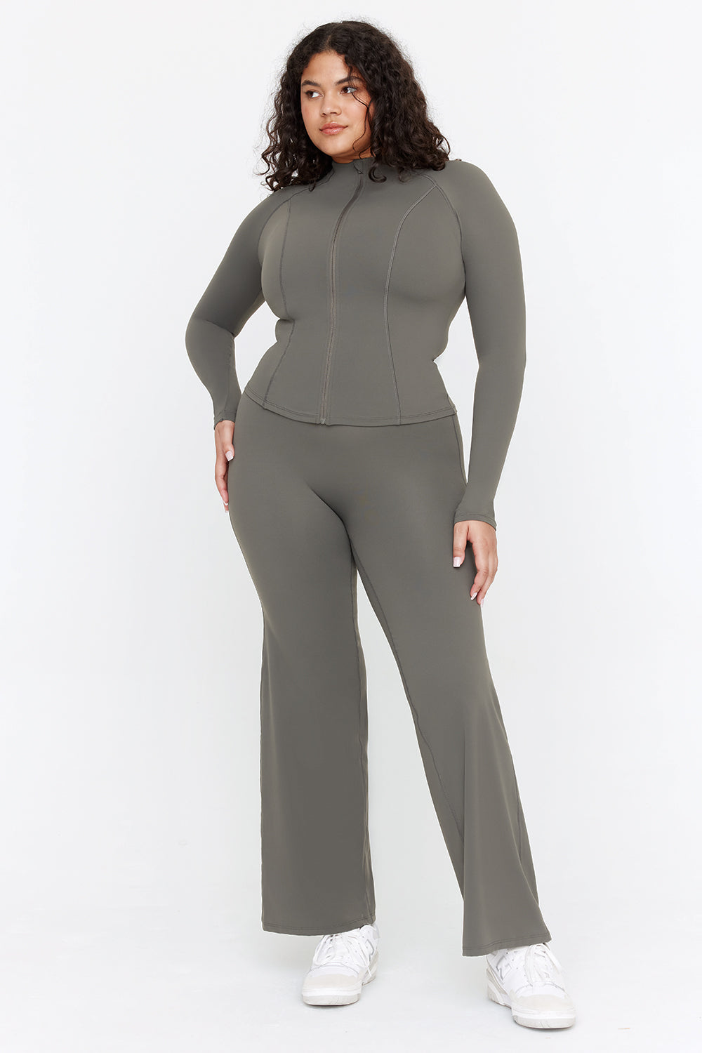 DAYFLEX HIGH WAISTED WIDE LEG YOGA PANT - DARK OLIVE