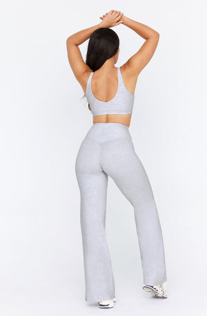 DAYFLEX HIGH WAISTED WIDE LEG YOGA PANT - GREY MARL