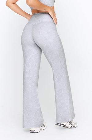 DAYFLEX HIGH WAISTED WIDE LEG YOGA PANT - GREY MARL