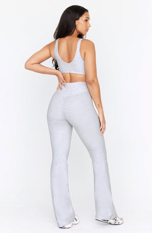 DAYFLEX WRAP HIGH WAISTED FLARED YOGA PANT - GREY MARL