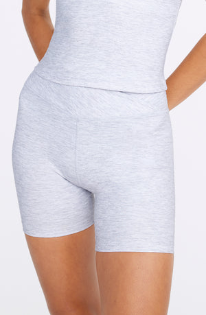 DAYFLEX WRAP HIGH WAISTED CYCLING SHORTS - GREY MARL