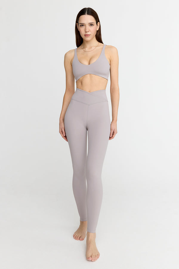 Cotton Jersey Wrap High Waisted Leggings