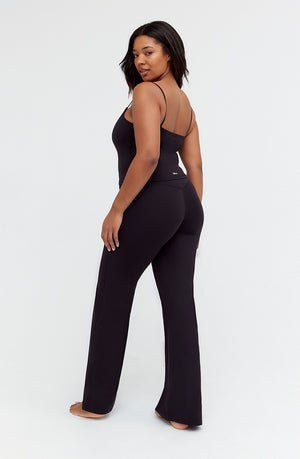 DAYFLEX HIGH WAISTED WIDE LEG YOGA PANT - SHADOW BLACK