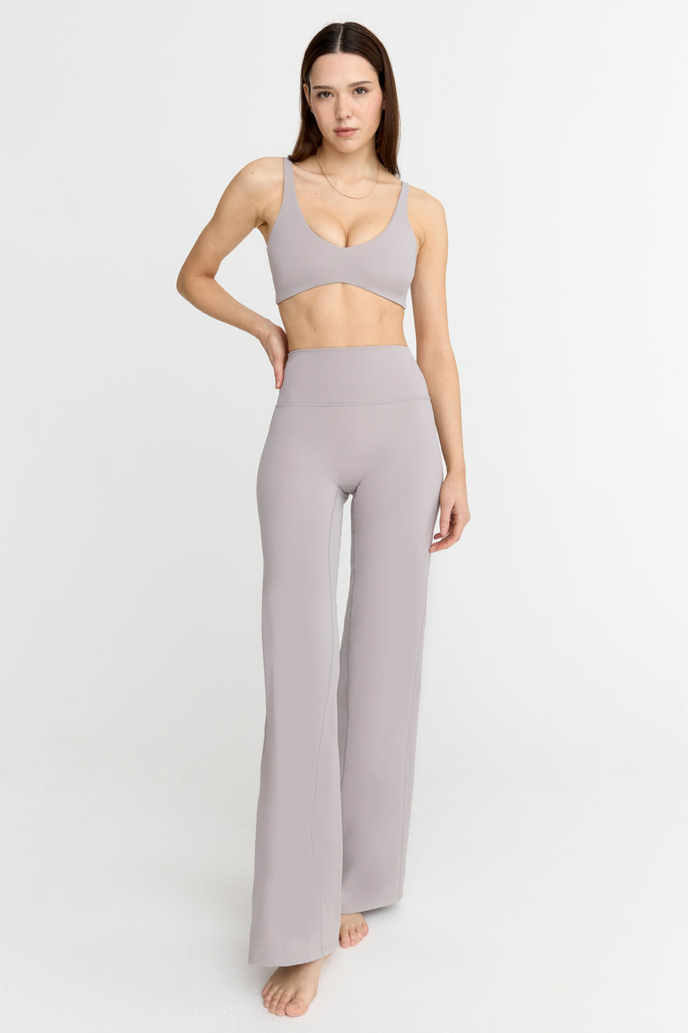 DAYFLEX HIGH WAISTED WIDE LEG YOGA PANT - TAUPE